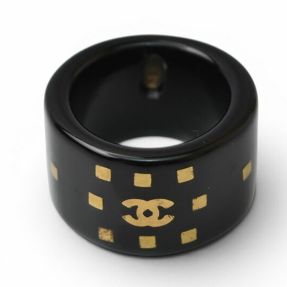 CHANEL Jewelry - CHANEL Black Logo Ring
